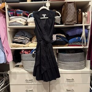 NWT Nine West Black Sleeveless Wrap Dress